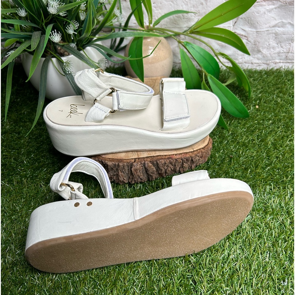 🌷- Beek white Leather wedge sandal Size 7 - Picture 11 of 16